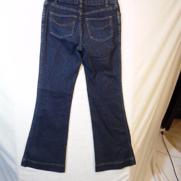 J. Jill Womens Jeans Size 4 Blue Flare Leg Stretch‎ Zip Button Y2K Trendy EUC - Picture 4 of 9